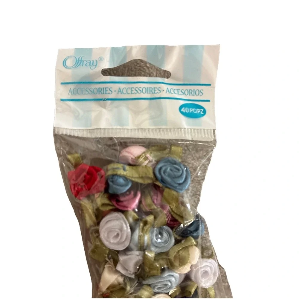 Vintage Hirschberg Schutz Co Crafting Embellishments Roses Red 18pc Offray 40pc